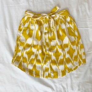 NEW Loft Patterned Skirt with Tie Belt, XS Petite
